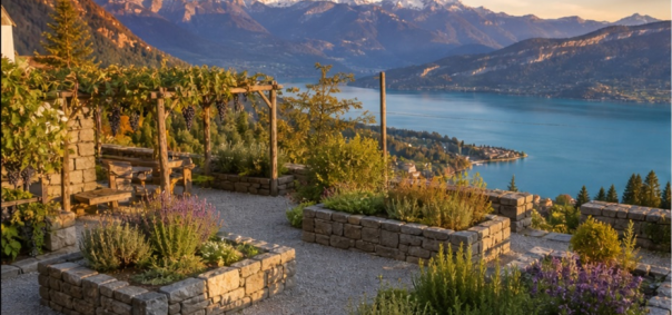 Terrasse en pierres seches lac d'Annecy à Annecy — photo 1